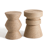 Приставной стол с отделкой из джута Juti D35 см варинант исполнения - 5 | Loft Concept в Брянске