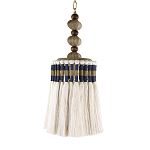 Подвесной светильник с подвесом из деревянных бусин и абажуром из кисточек Аmbiance варинант исполнения - 1 | Loft Concept в Брянске