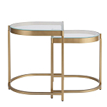 Комплект из 2-х приставных столиков на металлическом основании цвета латунь Ambassador варинант исполнения - 2 | Loft Concept в Брянске