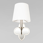 Бра с белым текстильным абажуром и декоративным основанием в виде четырехлистника с зеркальной вставкой Vitorino варинант исполнения - 22 | Loft Concept в Брянске