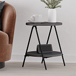Стол приставной с 2-мя круглыми столешницами цвета антрацит ESSEL SIDE TABLE ANTHRACITE варинант исполнения - 5 | Loft Concept в Брянске