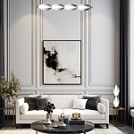 Подвесной светильник линейный в сочетании двух разных фактур стекла Enchanting варинант исполнения - 5 | Loft Concept в Брянске