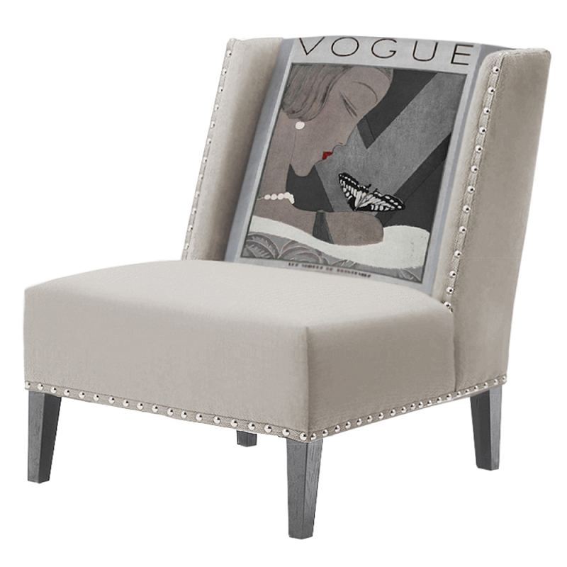 FUN Armchair Vogui II Beige Дизайнерское кресло с цветным принтом Бежево-серый FUN Armchair Vogui II Beige Дизайнерское кресло с цветным принтом Бежево-серый в Брянске | Loft Concept