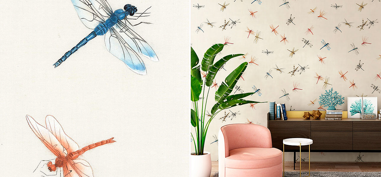 Обои ручная роспись Dragonflies Обои ручная роспись Dragonflies - Loft-Concept в Брянске