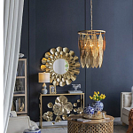 Зеркало круглое настенное в металлической раме Sunny Golden Petals варинант исполнения - 6 | Loft Concept в Брянске