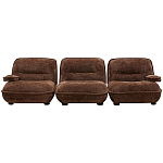 Кресло без подлокотников коричневое ну круглых деревянных ножках Loup Plush Armchair Brown варинант исполнения - 3 | Loft Concept в Брянске