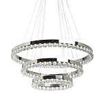 Люстра с тремя кольцами цвета хром и прозрачными хрустальными шарами по периметру Sacramento Transparent Balls Chandelier варинант исполнения - 1 | Loft Concept в Брянске