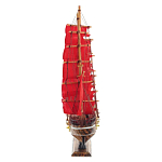 Декоративная модель деревянного парусника с красными парусами в подарочной упаковке With The low варинант исполнения - 3 | Loft Concept в Брянске