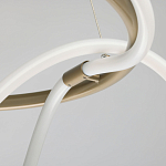 Люстра подвесная круглая золотого цвета с белыми изогнутыми световыми линиями Luke Lampco Tracer Lamp варинант исполнения - 7 | Loft Concept в Брянске