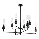 Люстра с 8-ю плафонами в форме стеклянных трубок и мраморных декоративных элементов Montreal варинант исполнения - 4 | Loft Concept в Брянске