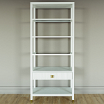 Стеллаж Elsa Dreams White со стеклянными полками и ящиком варинант исполнения - 4 | Loft Concept в Брянске