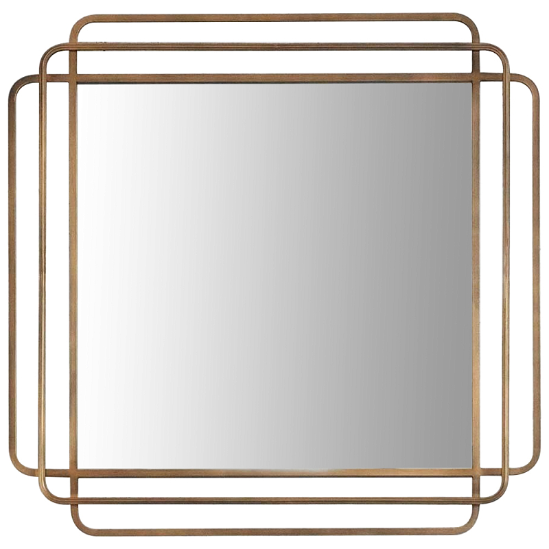 Квадратное настенное зеркало Arbela Mirror Латунь Квадратное настенное зеркало Arbela Mirror Латунь в Брянске | Loft Concept