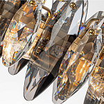 Люстра подвесная с овальными подвесками из стекла дымчатого цвета Harlow Crystal Round варинант исполнения - 7 | Loft Concept в Брянске