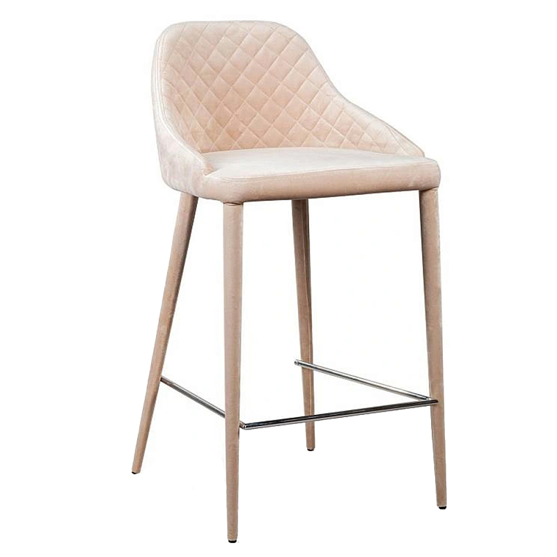 Стул Douglas Rhombus Bar stool Бежевый Велюр Бежевый Стул Douglas Rhombus Bar stool Бежевый Велюр Бежевый в Брянске | Loft Concept