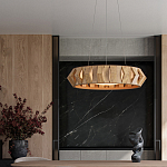 Люстра круглая из толстых деревянных реек Wooden Slats варинант исполнения - 4 | Loft Concept в Брянске