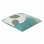 Подушка декоративная хлопковая мятного цвета с абстрактным принтом Elysian Flow Breeze варинант исполнения - 1 | Loft Concept в Брянске