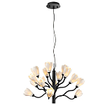 Люстра подвесная черного цвета с ветвями и белыми фарфоровыми цветами Floralis варинант исполнения - 4 | Loft Concept в Брянске