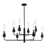 Люстра с 8-ю плафонами в форме стеклянных трубок и мраморных декоративных элементов Montreal варинант исполнения - 1 | Loft Concept в Брянске