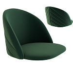 Барный стул со спинкой и металлической подставкой на 4-х деревянных ножках Зеленый Велюр Vendramin Chair варинант исполнения - 2 | Loft Concept в Брянске