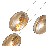 Люстра каскадная с 6-ю стеклянными круглыми плафонами янтарного цвета Savio Glass Disc Light варинант исполнения - 3 | Loft Concept в Брянске