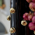 Ваза черная цилиндрическая с глянцевым покрытием и золотыми декоративными элементами Molecule Collection варинант исполнения - 1 | Loft Concept в Брянске