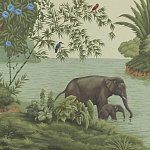 Обои ручная роспись River Scenes of Bengal Verdoyant варинант исполнения - 1 | Loft Concept в Брянске