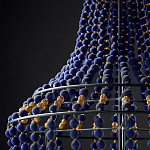 Люстра каплевидной формы декорированная синими и золотыми бусинами Blue Beads варинант исполнения - 3 | Loft Concept в Брянске