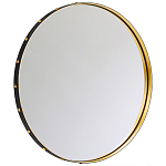 Зеркало овальное в металлической раме с кожаной отделкой Loft in Reflection варинант исполнения - 2 | Loft Concept в Брянске