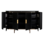 Комод черный округлой формы с рельефным фасадом Black Cut варинант исполнения - 2 | Loft Concept в Брянске