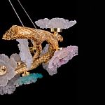 Люстра круглая на золотом каркасе с цветочным декором Miscellaneous herbs варинант исполнения - 4 | Loft Concept в Брянске