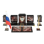 Настольный письменный набор из креноида и змеевика на бронзовых ножках Marble Accessory варинант исполнения - 1 | Loft Concept в Брянске