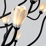 Люстра подвесная черного цвета с ветвями и белыми фарфоровыми цветами Floralis варинант исполнения - 13 | Loft Concept в Брянске