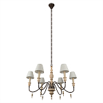 Люстра на металлическом основании с 6-ю белыми тканевыми абажурами Terrain варинант исполнения - 4 | Loft Concept в Брянске