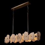 Люстра подвесная линейная с текстурированными мраморными элементами Marble square варинант исполнения - 4 | Loft Concept в Брянске