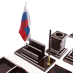 Настольный письменный набор из природного камня обсидиана Team leader варинант исполнения - 3 | Loft Concept в Брянске