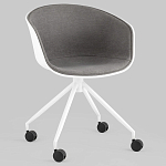 Офисное кресло из пластика с мягким сиденьем Eggshell Grey варинант исполнения - 2 | Loft Concept в Брянске