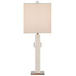 Настольная лампа из мрамора с тканевым прямоугольным абажуром Eternity варинант исполнения - 4 | Loft Concept в Брянске