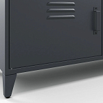 ТВ-тумба из металла и столешницей из массива дуба Metal Wood TV-Stand варинант исполнения - 7 | Loft Concept в Брянске