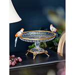 Чаша из прозрачного стекла с фигурками разноцветных попугаев на ободке 38 Eden Garden варинант исполнения - 2 | Loft Concept в Брянске