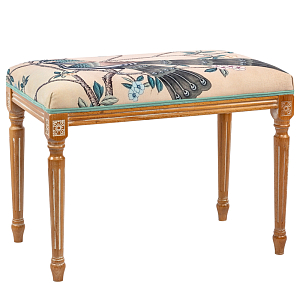 Банкетка с синими павлинами Emperor's Bird 65 см