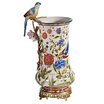 Ваза фарфоровая с птицей на бронзовой ветке и цветочной росписью Garden of Eden варинант исполнения - 5 | Loft Concept в Брянске