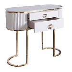 Консоль с белая овальная с мраморной столешницей Thoroughbass  варинант исполнения - 2 | Loft Concept в Брянске