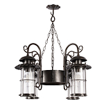 Уличная подвесная люстра с 4-мя цилиндрическими плафонами на цепях Elysian Lanterns варинант исполнения - 3 | Loft Concept в Брянске