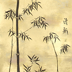 Обои ручная роспись Bamboo Quicksilver on Warm Gold gilded tea paper варинант исполнения - 2 | Loft Concept в Брянске