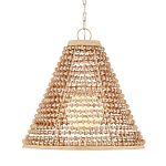 Подвесной светильник в форме колокола из деревянных бусин Wooden Beads варинант исполнения - 1 | Loft Concept в Брянске