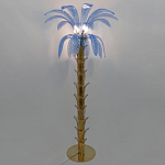 Торшер Glass Decorated Palm Floor Lamp Blue Листья Пальмы  варинант исполнения - 2 | Loft Concept в Брянске