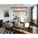 Люстра овальная с каскадом из разноцветных круглых подвесов Key Lustar варинант исполнения - 2 | Loft Concept в Брянске