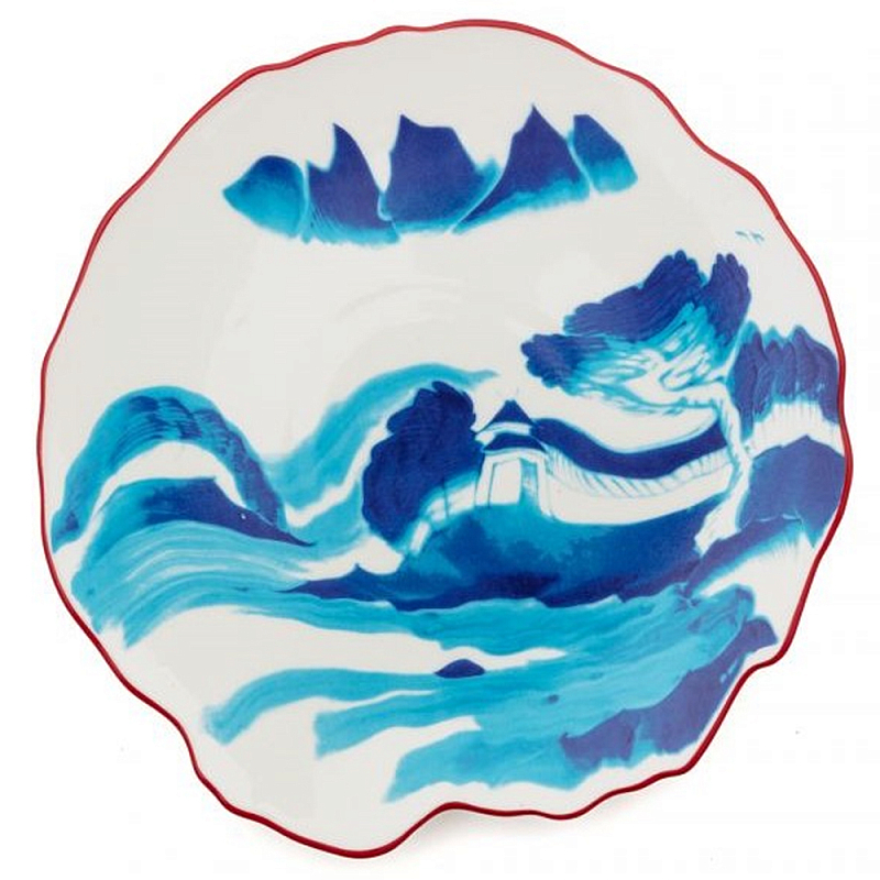 Десертная тарелка Seletti Melting Landscape Белый Синий Десертная тарелка Seletti Melting Landscape Белый Синий в Брянске | Loft Concept