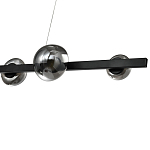 Люстра светодиодная линейная с 6-ю круглыми серыми плафонами Iona Chandelier Black  варинант исполнения - 2 | Loft Concept в Брянске