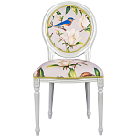 Стул светло-серый из натурального бука с изображением птиц и цветов Blooming Blue Birds варинант исполнения - 1 | Loft Concept в Брянске